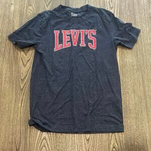 Levi's Youth Boys Logo Print T-Shirt Short Sleeve Crewneck Pullover Gray 10-12
